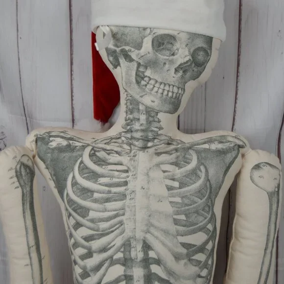NEW LARGE John Derian x Target CHRISTMAS XMAS SANTA Stuffed Skeleton Pillow 63” - Picture 4 of 14